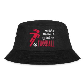Echte Mädels spielen Fußball - Bucket Hat - Schwarz - Vorne - Lela (165cm)