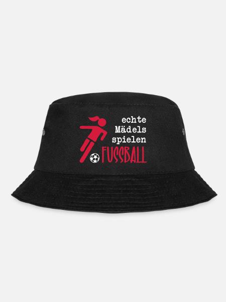 Echte Mädels spielen Fußball - Bucket Hat - Schwarz