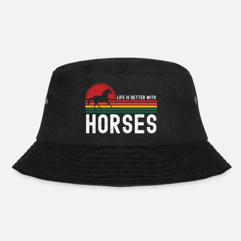 Pferd - Bucket Hat - Schwarz