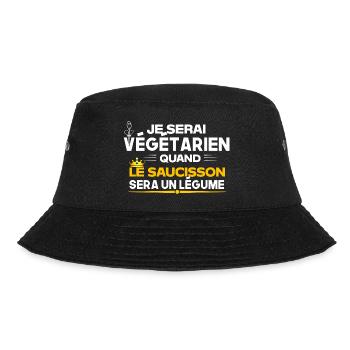 Je serai végétarien quand .. anti vegan vegetarien - Bob - noir - Devant - Lela (165cm)