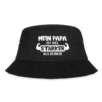 Papa Bodybuilder Vater Kraftsport Geschenk lustig - Bucket Hat - Schwarz - Vorne - Lela (165cm)
