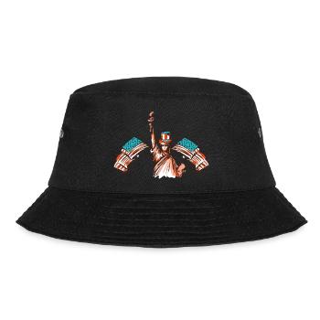 USA TORCH AMERICA 4TH JULY FOURTH STARS STRIPES - Bucket Hat - black - Front - Lela (165cm)