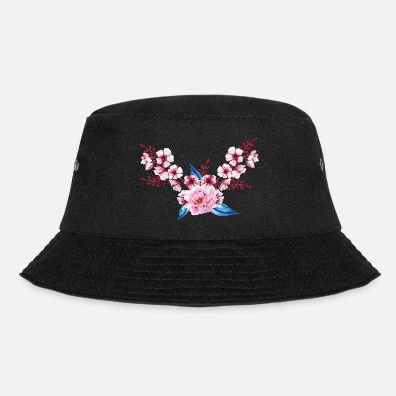 Blumen - Bucket Hat - Schwarz