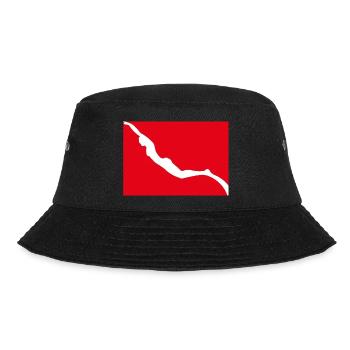 Freitauchflagge mit Mädchen Freediver - Bucket Hat - Schwarz - Vorne - Lela (165cm)
