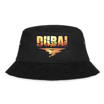 Dubai Skyline T-Shirt Sonnenuntergang Burj Khalifa - Bucket Hat - Schwarz - Vorne - Lela (165cm)