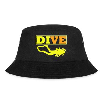 Diving Dive tauchen - Bucket Hat - Schwarz - Vorne - Lela (165cm)