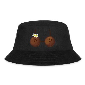 Kokosnuss-Bra Hawaiianische Familie Sommerurlaub - Bucket Hat - Schwarz - Vorne - Lela (165cm)