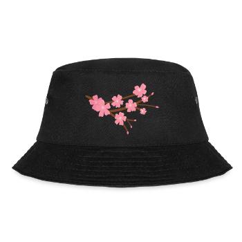 Japanese Cherry Blossom - Bucket Hat - black - Front - Lela (165cm)