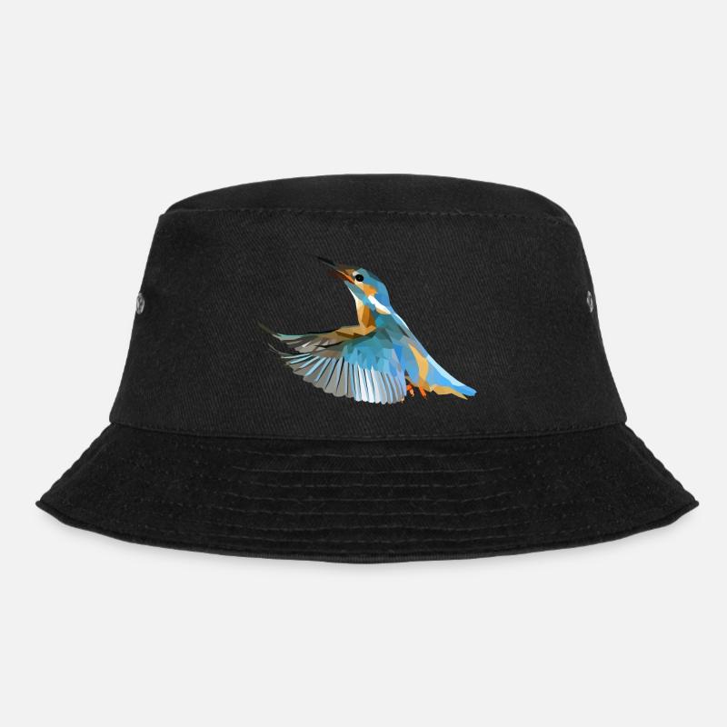 Polyart Eisvogel - Bucket Hat - Schwarz