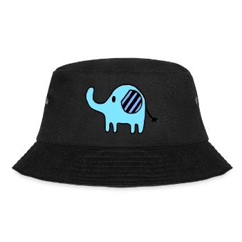 Elephant little blue girls boys kids gift - Bucket Hat - black - Front - Lela (165cm)