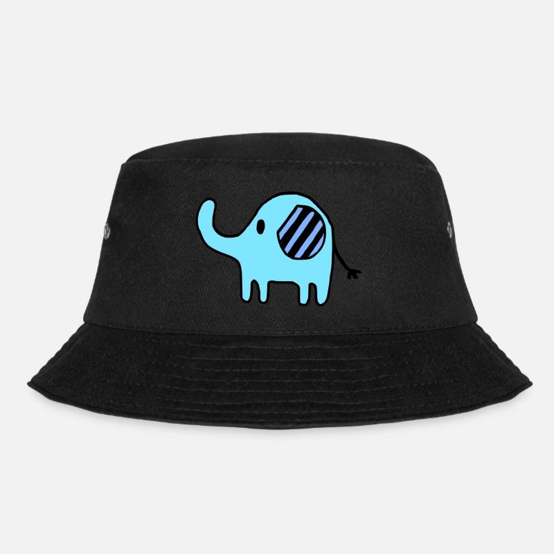 Elefant klein blau Mädchen Jungs Kinder Geschenk - Bucket Hat - Schwarz