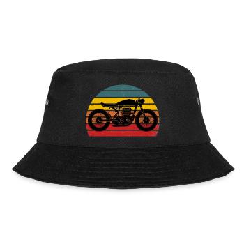 Moto Cafe Racer Retro Design - Bucket Hat - Schwarz - Vorne - Lela (165cm)