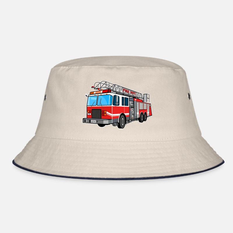 Fire brigade, fire engine, firefighter, extinguish Bucket Hat
