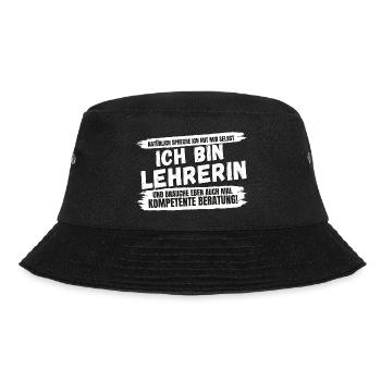 Grundschullehrerin Lehrerin Spruch Geschenk Beruf - Bucket Hat - Schwarz - Vorne - Lela (165cm)