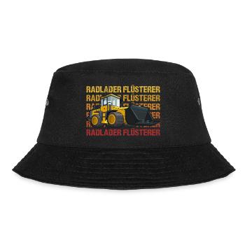 Radlader Flüsterer Retro Radladerfahrer - Bucket Hat - Schwarz - Vorne - Lela (165cm)