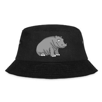 Hippopotamus - Bucket Hat - black - Front - Lela (165cm)