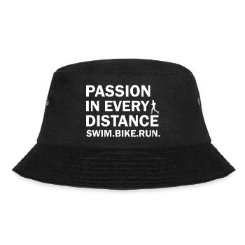 Triathlon Swim Bike Run Marathon - Bucket Hat - Schwarz - Vorne - Lela (165cm)