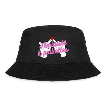 féministe à paillettes logo - Bob - noir - Devant - Lela (165cm)