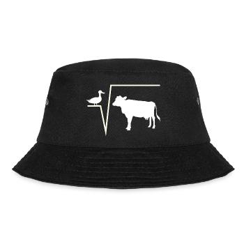 n-th root of Q - duck root of cow math joke - Bucket Hat - black - Front - Lela (165cm)