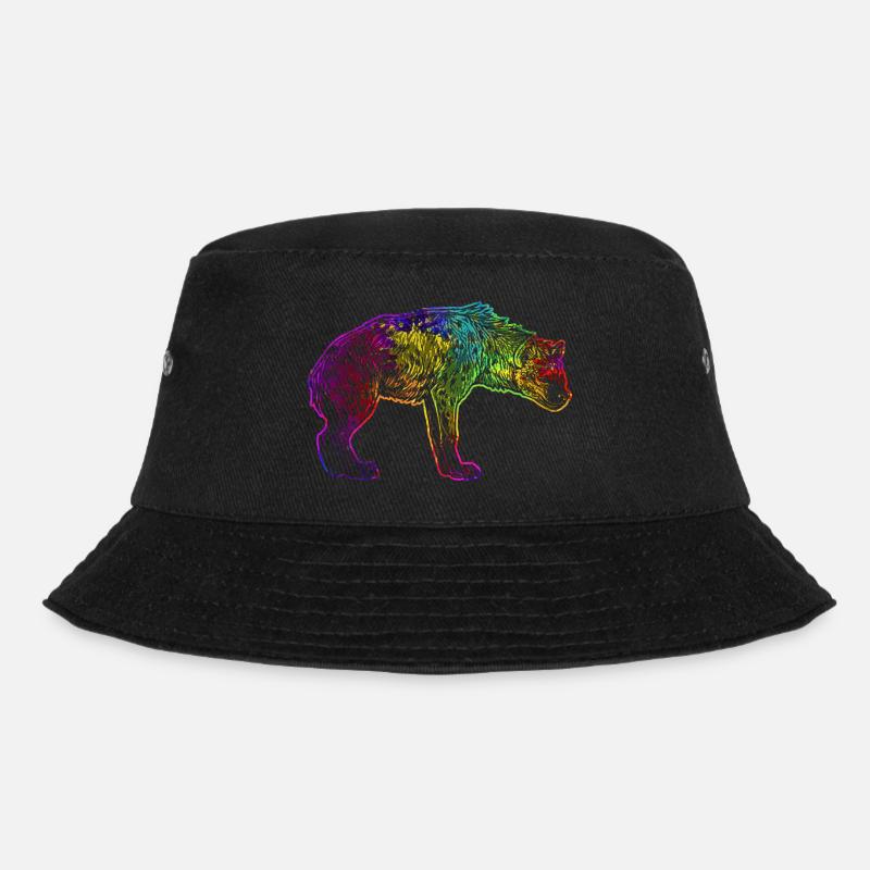 Bunte Hyäne - Bucket Hat - Schwarz