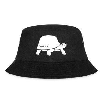 Nehmen Sie es langsam Turtle Design - Bucket Hat - Schwarz - Vorne - Lela (165cm)