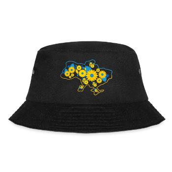 Stehen Sie an der Seite der Ukraine. Blumenmuster. - Bucket Hat - Schwarz - Vorne - Lela (165cm)