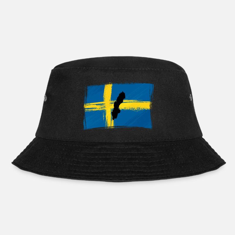 Schweden - Bucket Hat - Schwarz