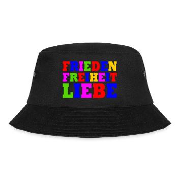 Frieden freiheit liebe - Bucket Hat - Schwarz - Vorne - Lela (165cm)