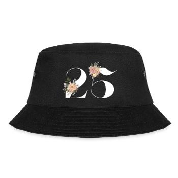 25th Anniversary Flowers (Gift of 25 years) - Bucket Hat - black - Front - Lela (165cm)
