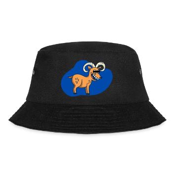 Cartoon Bock - Bucket Hat - Schwarz - Vorne - Lela (165cm)