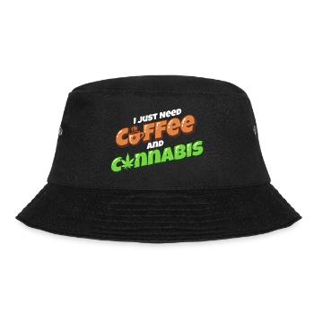 Ich Brauche Nur Kaffee Und Cannabis - Bucket Hat - Schwarz - Vorne - Lela (165cm)