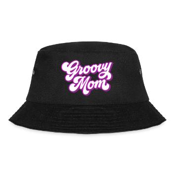 Groovy Mom | Farben änderbar | - Bucket Hat - Schwarz - Vorne - Lela (165cm)