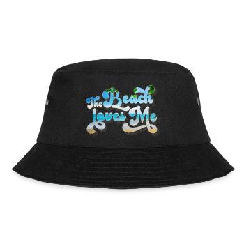 Der Strand liebt mich - lustiges Vintage-Retro-Design - Bucket Hat - Schwarz - Vorne - Lela (165cm)