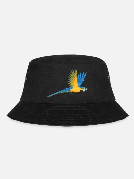 Ara Papagei - Bucket Hat - Schwarz
