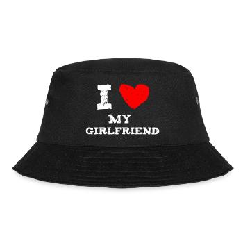I love my girlfriend with red heart funny gift - Bob - noir - Devant - Lela (165cm)