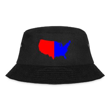 USA Red Blue Map Silhouette - Bucket Hat - black - Front - Lela (165cm)