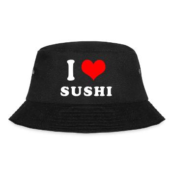 Ich liebe Sushi - Bucket Hat - Schwarz - Vorne - Lela (165cm)