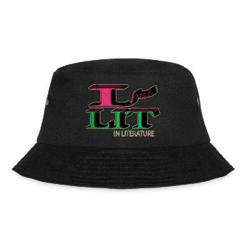 Humor Geek Book Fan Joke Book Connoisseur - Bucket Hat - black - Front - Lela (165cm)