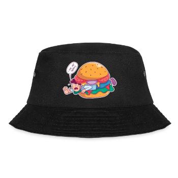 Burger essen Zutat Männer Burger essen Zutat Männe - Bucket Hat - Schwarz - Vorne - Lela (165cm)