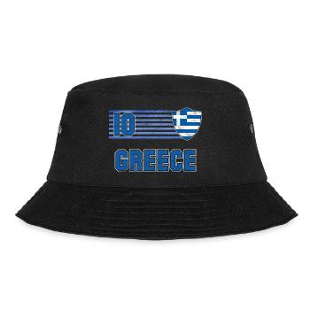 Griechenland Fußball Mannschaft - Bucket Hat - Schwarz - Vorne - Lela (165cm)