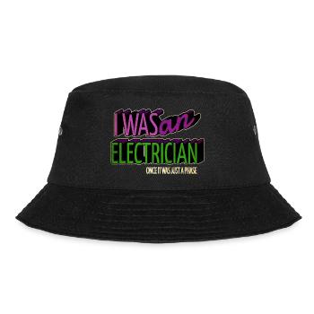 electrician bib humor present retired happy funny - Bucket Hat - Schwarz - Vorne - Lela (165cm)