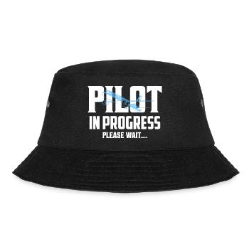 Pilot In Progress Please Wait.... Aviation Airline - Bucket Hat - Schwarz - Vorne - Lela (165cm)