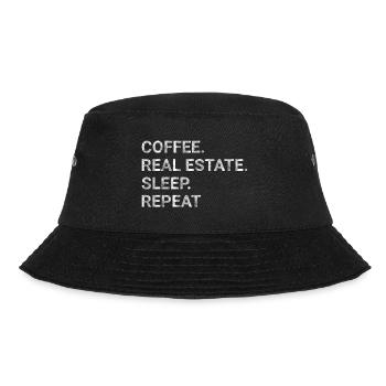 Coffee Real Estate Sleep Repeat - Bucket Hat - black - Front - Lela (165cm)