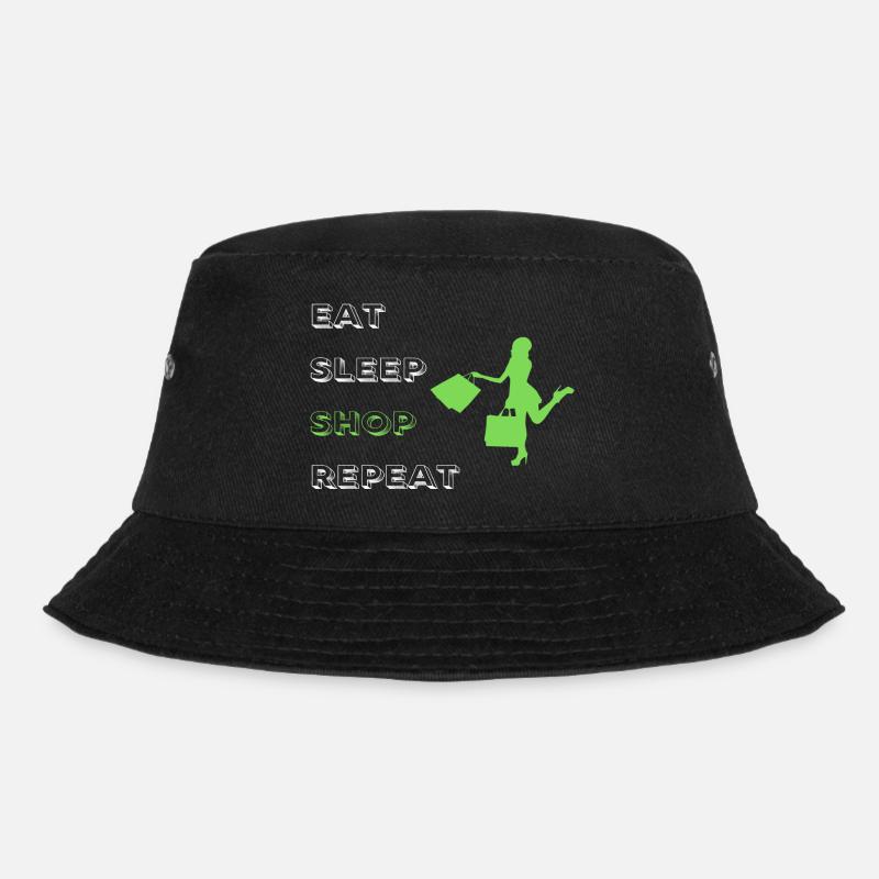 Eat Sleep Shop Repeat - Bucket Hat - Schwarz