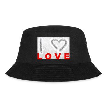 ZoffArt I love LOVE - Bucket Hat - Schwarz - Vorne - Lela (165cm)