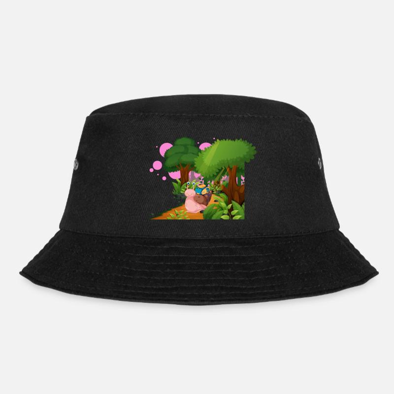 Wanderschnecken - Bucket Hat - Schwarz