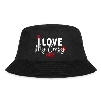 Ich liebe meine verrückte Frau - Bucket Hat - Schwarz - Vorne - Lela (165cm)