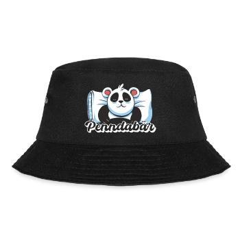Panda schlafen Schlaf Pyjama Geschenk - Bucket Hat - Schwarz - Vorne - Lela (165cm)