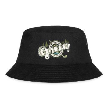 Golf Hobby Vintage Mountain Funny - Bucket Hat - Schwarz - Vorne - Lela (165cm)