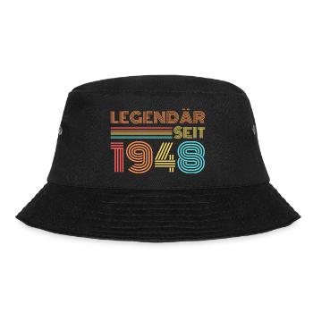 LEGENDÄR seit 1948 Geburtstag - Bucket Hat - Schwarz - Vorne - Lela (165cm)